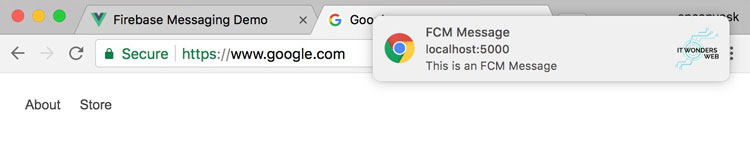 push notification when app in background