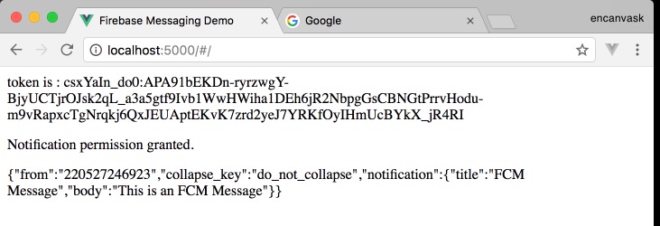 receive push notification when web app in the foreground